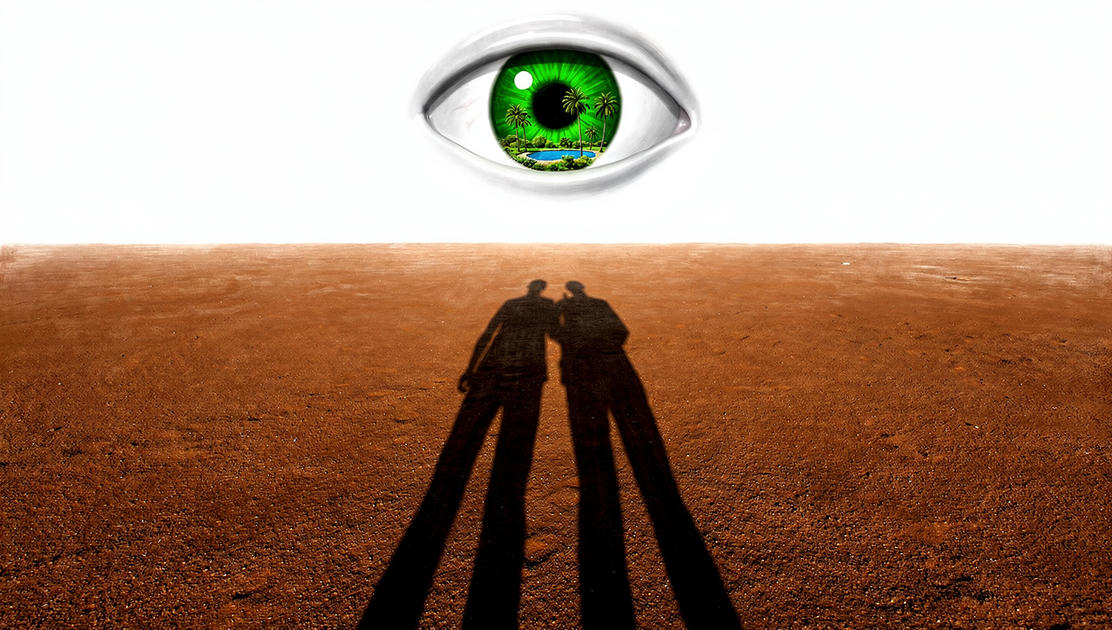 flux pro 2.0 A figure s shadow cast on desert sand taking the exact same shape as the shadow  1