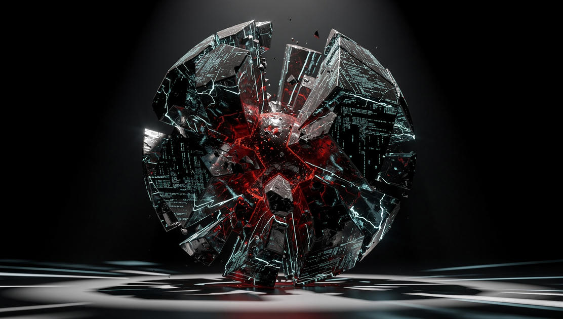 flux pro 2.0 A massive crystalline sphere fracturing from within geometric shards suspended m 4
