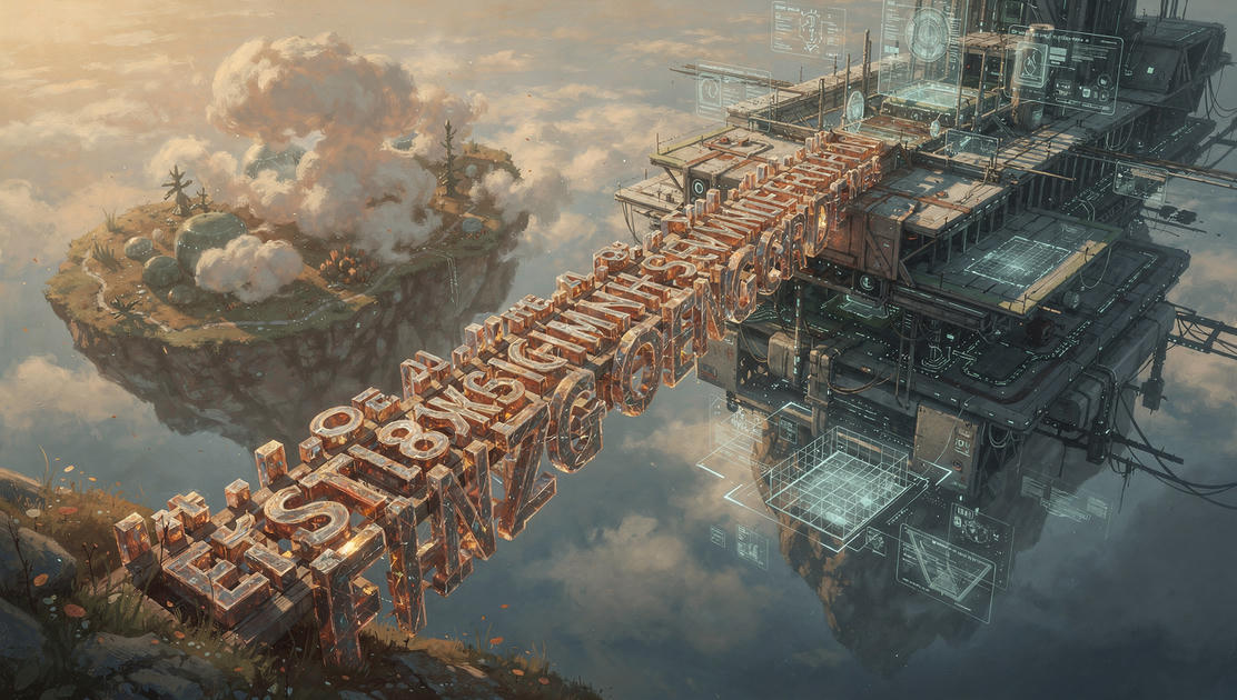 flux pro 2.0 An intricate bridge constructed of interlocking crystalline words and symbols sp 3